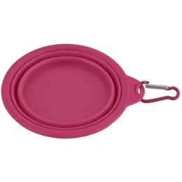 Portable Dog Bowl Pink Flat